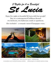 "Romantic Caribbean Island" St. Lucia for 4 People, 5 Nights 202//261